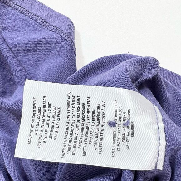 Anthropologie Shift Dress Women's Medium Bell Sleeve Keyhole Purple Mini NEW - Picture 10 of 12